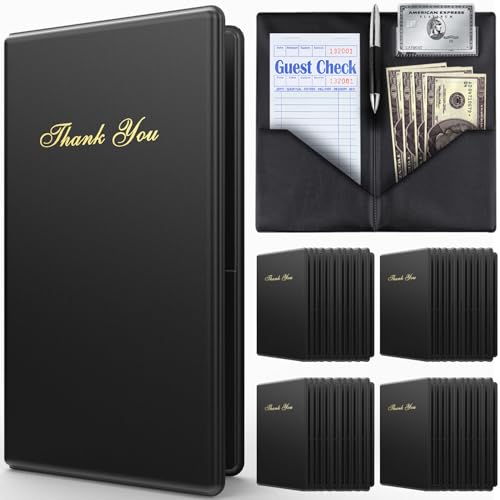 Budgetizer Check Presenters for Restaurants - 40 Pack of Elegance