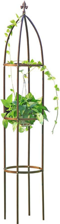 100% Metal Obelisk Garden Trellis 6.3 ft Tall - Sturdy Plant Support