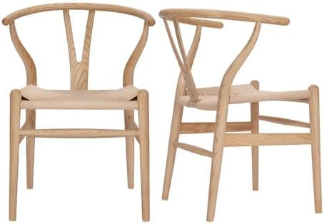 Set of 2 Ash Wood Dining Chairs - VODUR Quality