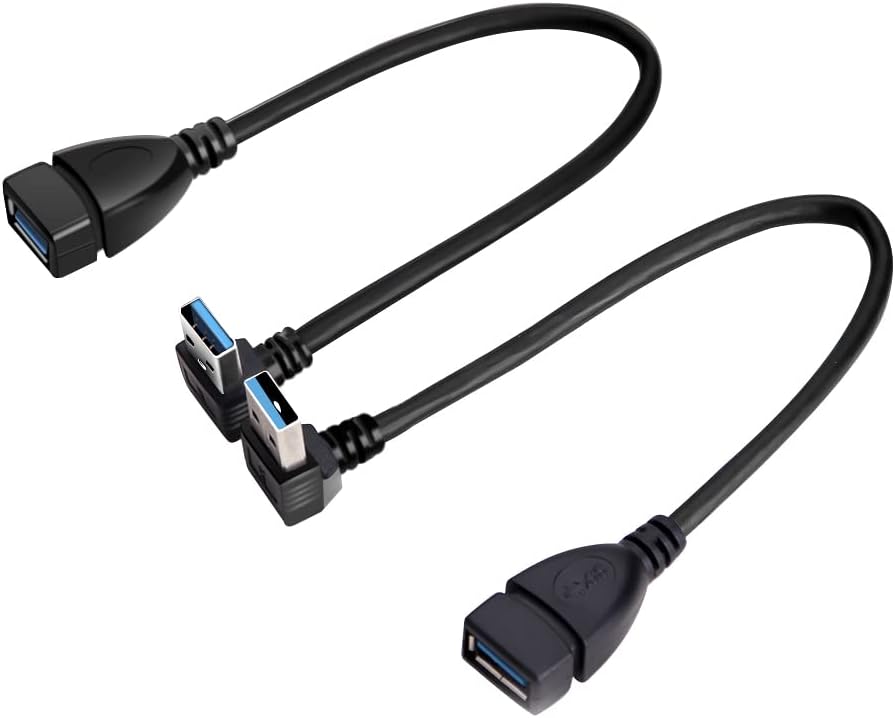 Oxsubor SuperSpeed USB 3.0 Extension Cable: Convenient Up & Down Angle Design! (2 Pack)