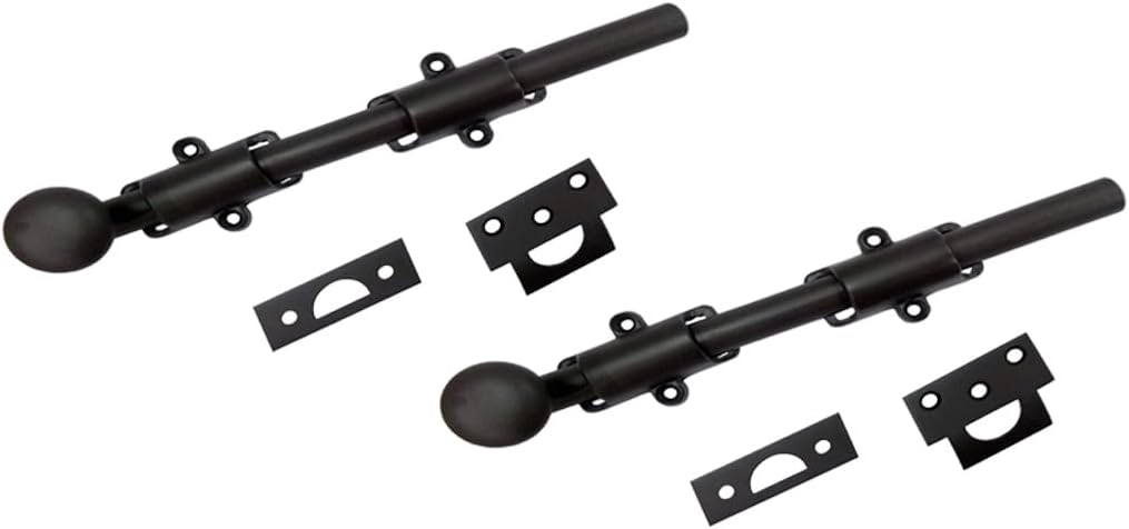 QCAA Solid Brass Dutch Door Bolt 8 in Oil Rubbed Bronze 2 Pack