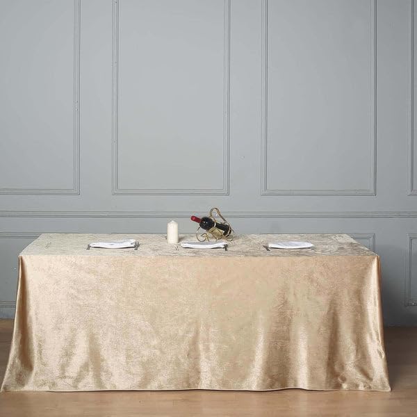 Champagne Rectangle Tablecloth 90 x 156 Inch for Events and Parties
