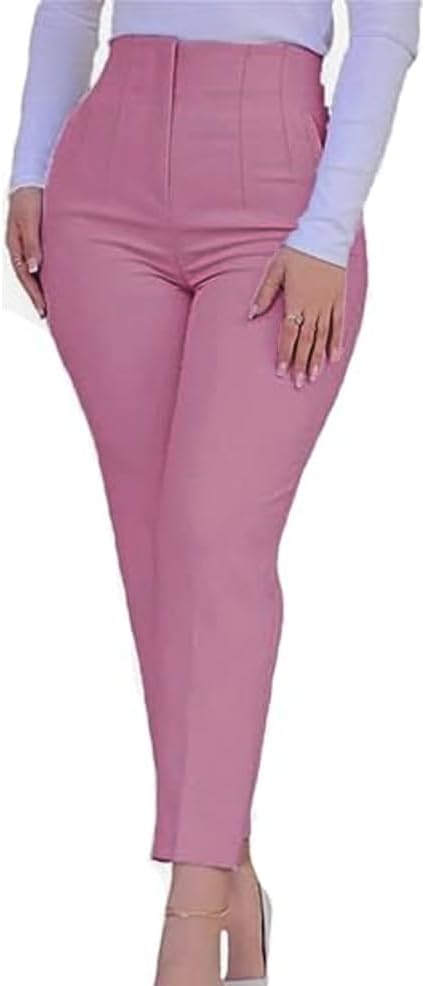 Womens Straight Leg Pants 2025 High Waisted Stretchy Trousers