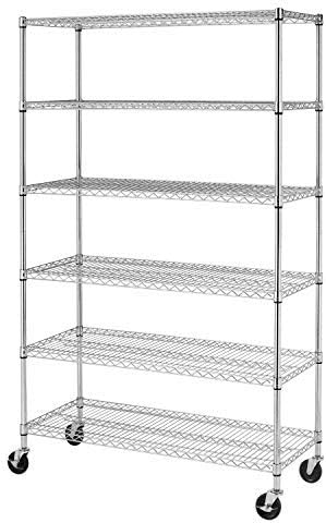 FDW 48in Wire Shelving Unit - Adjustable Metal Shelf Rack