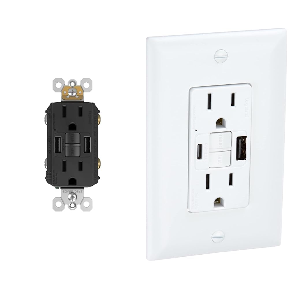 Legrand Radiant USB GFCI Outlet with USB Ports for Safe Charging