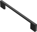 Matte Black Cabinet Pulls 10 Pack 6.3 in Hole Centers - Solid Metal
