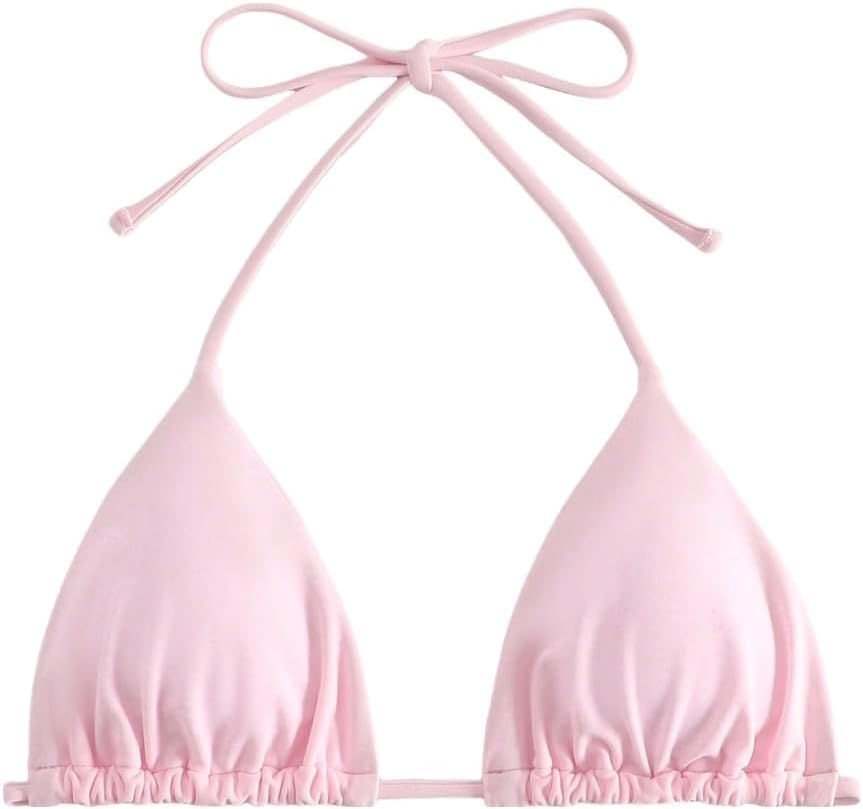 WDIRARA Halter Bikini Top - Sexy Micro String for Women