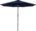 Tempera Striped Patio Umbrella 9 ft - Crank, Auto-Tilt, 8 Ribs