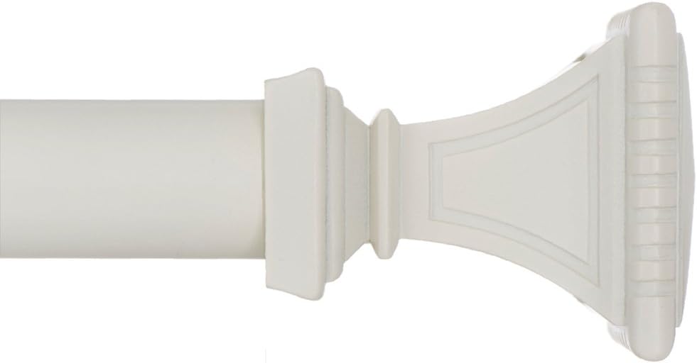 Ivilon Carved Square Finials Curtain Rod - Elegant Design