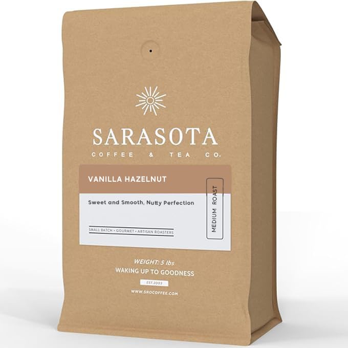 Sarasota Coffee Whole Bean Vanilla Hazelnut - Medium Roast