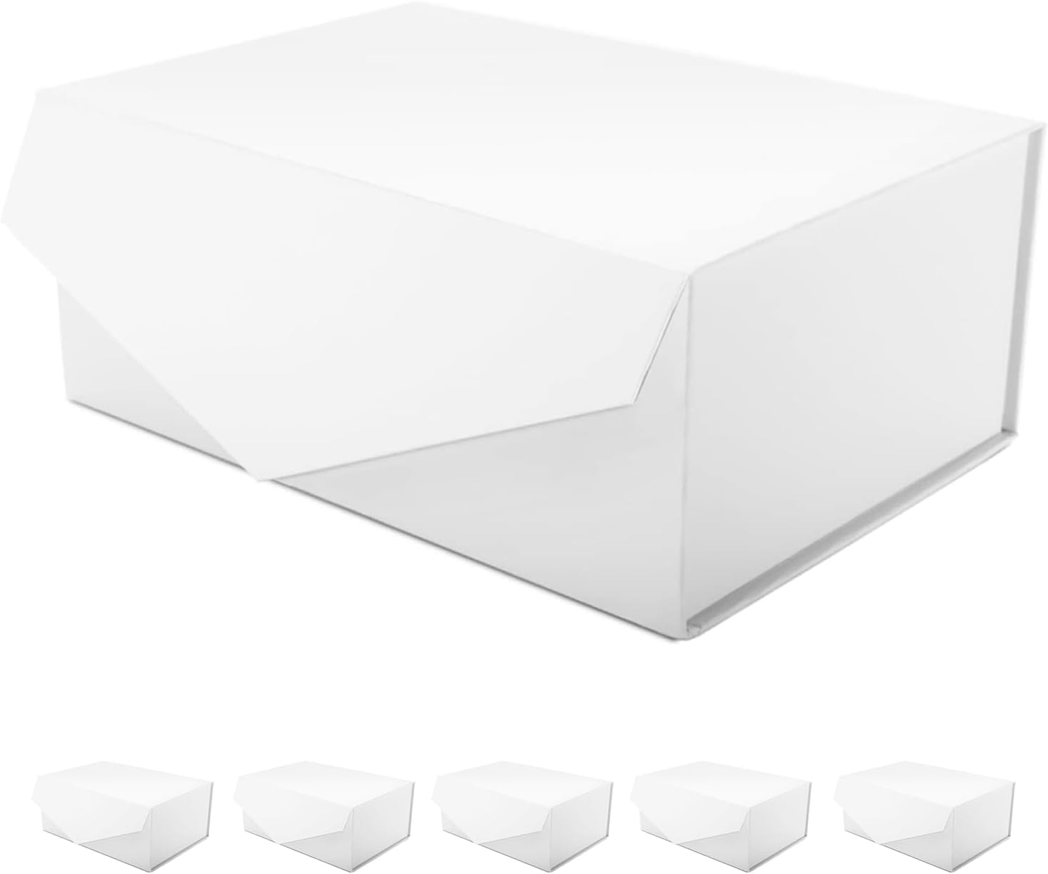 Magnetic Closure Gift Boxes for Presents - 6 White Boxes