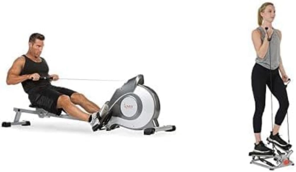 Sunny Health & Fitness Total Body Rowing & Stepping Power