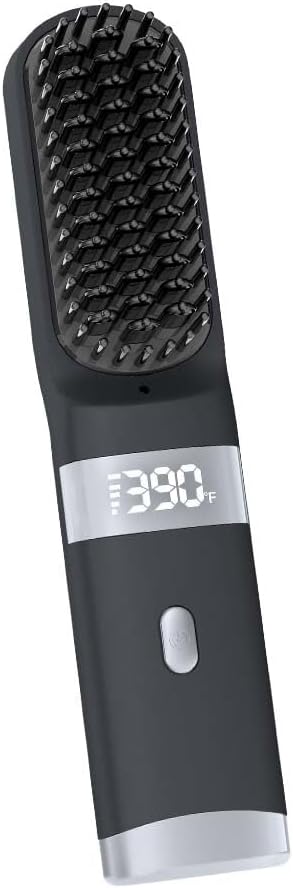Cordless Hair Straightener Brush for Travel with USB Charging