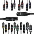 XLR Microphone Cable 6 Feet 10 Pack - Nylon Braided Patch Cables