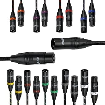 XLR Microphone Cable 6 Feet 10 Pack Multi Colors for Studio Use