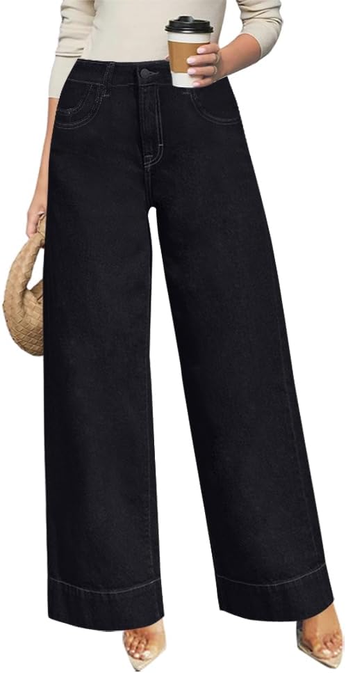 Women's High Waisted Wide Leg Jeans for Trendy Comfort Fit