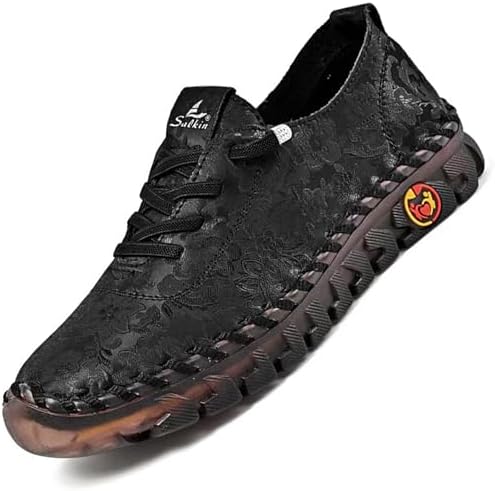 Comfortable Women's Leather Slip-on Loafers with Floral Design