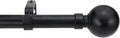 Adjustable Matte Black Curtain Rod - Modern Design, Heavy Duty | Fits 36-84 Windows