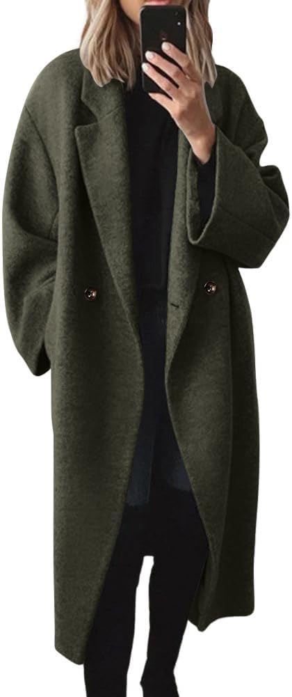 Chouyatou Women's Winter Wool Coat - Stylish & Warm Trench Coat
