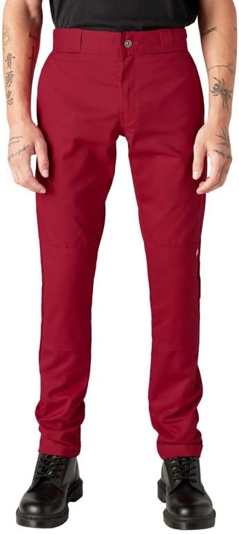 Dickies Men's Skinny Straight Double Knee Work Pants for Durability