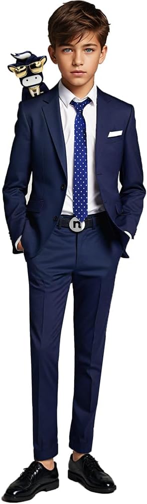 Black n Bianco Boys' Slim Fit Suit for Stylish Young Gents