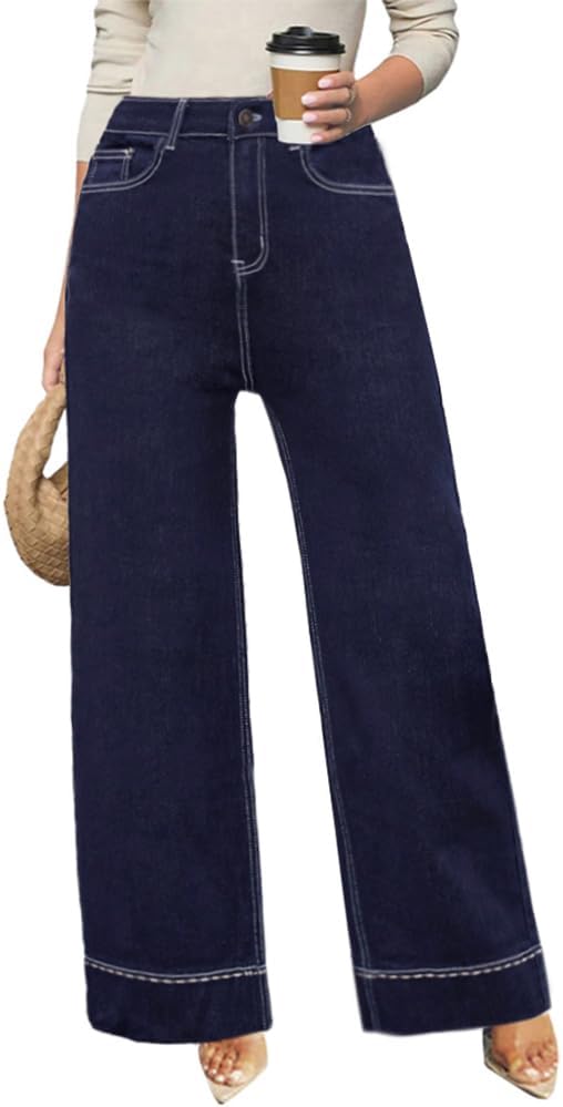 Women's High Waisted Wide Leg Jeans for Trendy Casual Comfort