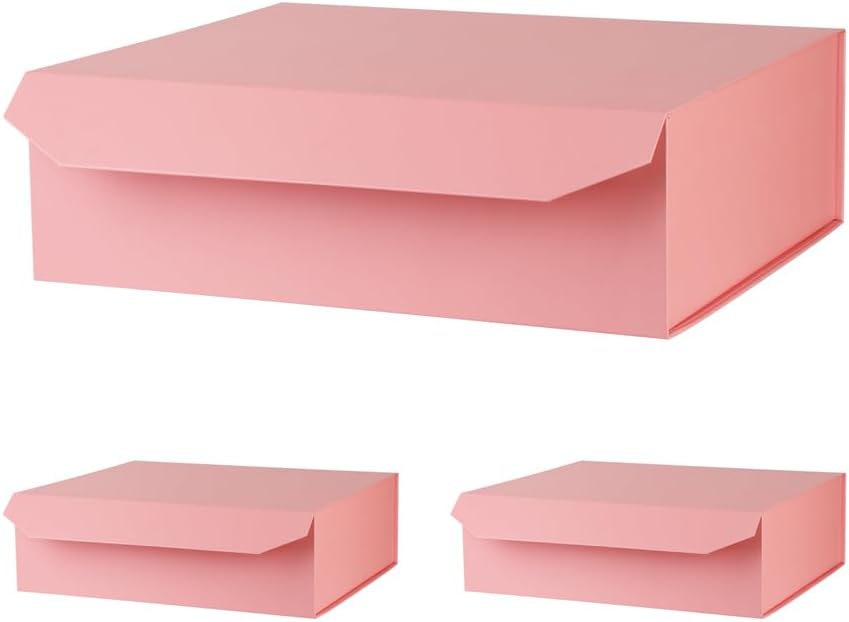 Pink Extra Large Gift Box with Lid for Presents and Clothes