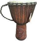 Djembe Standard Dragon 26in - Mahogany Drum with Carved Body