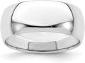 Elegant Sterling Silver 8mm Half Round Band Ring for Any Occasion