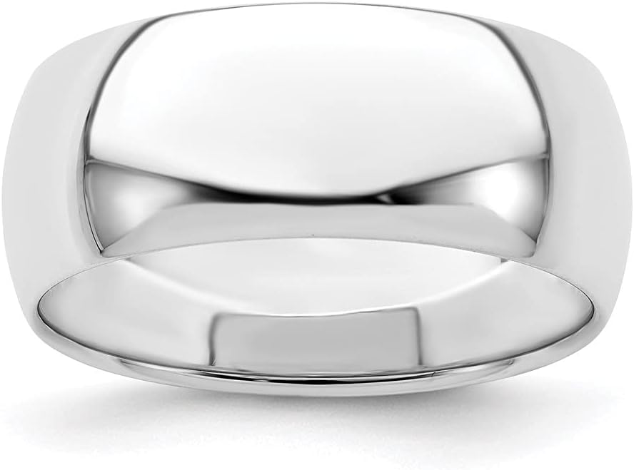 Elegant Sterling Silver 8mm Half Round Band Ring for Any Occasion