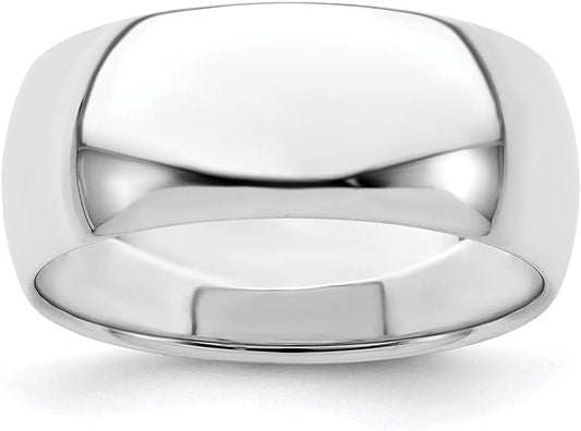 Elegant Sterling Silver 8mm Half Round Band Ring for Any Occasion