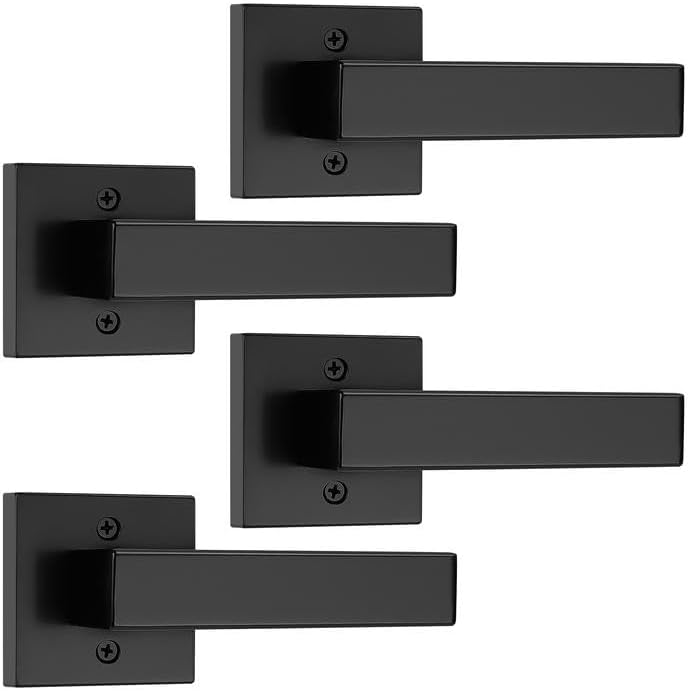 Probrico 4 Pack Black Dummy Door Levers for Modern Interiors
