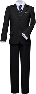 Boys Slim Fit Dress Suit Set in White - 5 Piece Ring Bearer Outfit
