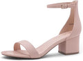 Herstyle Womens Sunday Chunky Low Heels Open Toe Ankle Strap Sandals