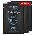 Shower Body Wipes - 40 Individually Wrapped Refreshing Body Wipes