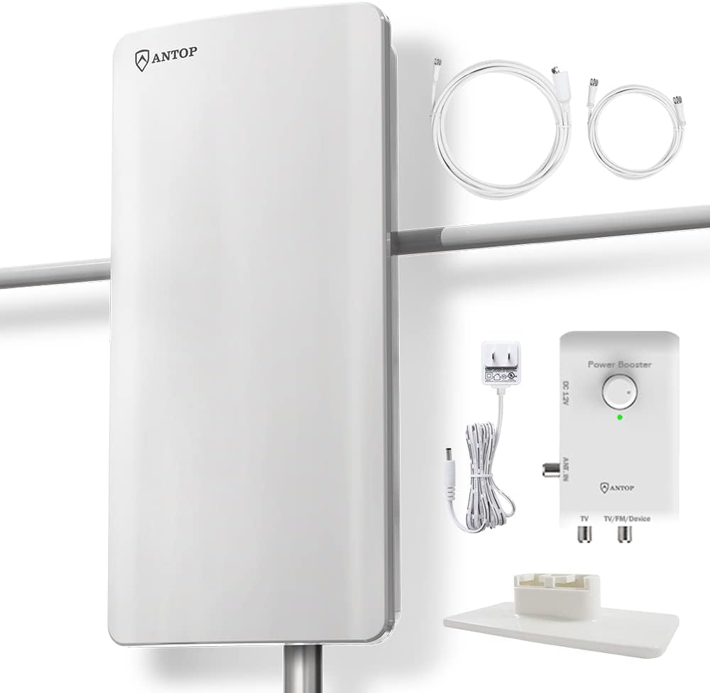ANTOP HDTV Amplified Antenna 85 Miles with Smart Boost System