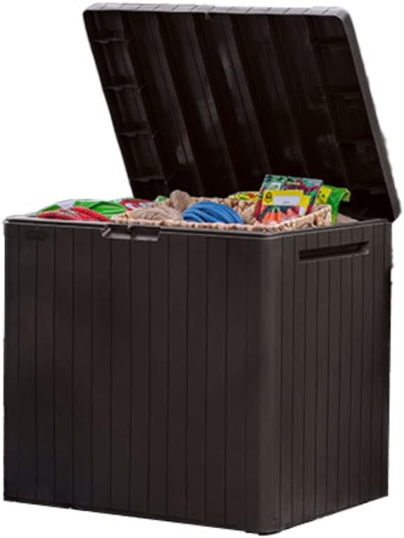 Keter City 30 Gallon Resin Outdoor Storage Box for Garden Use