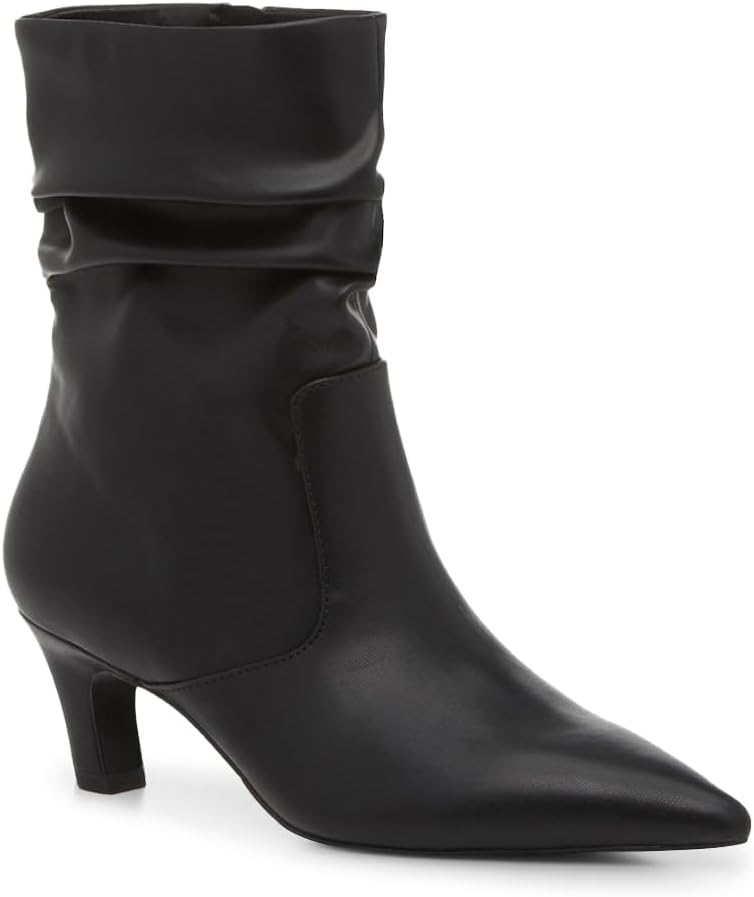Coutgo Women's Slouchy Ankle Boots with Kitten Heel Design