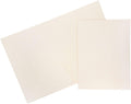 Two Pocket Textured Linen Presentation Folders - Ivory, 100 Pack