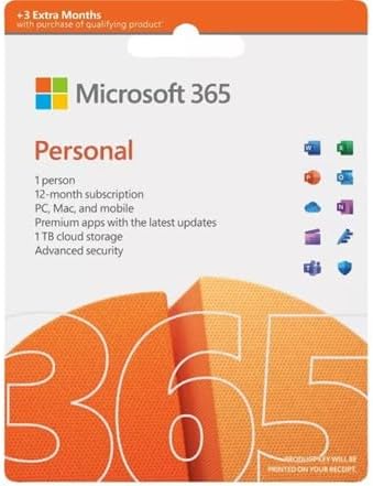 15-Month Microsoft 365: Premium Apps, 1TB Cloud