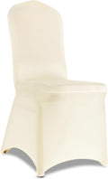 100 Pieces Ivory Chair Covers - Stretch Polyester Spandex Slipcovers