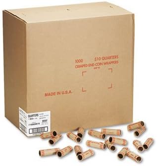 Preformed Tubular Coin Wrappers for Quarters - 1000 Count Box