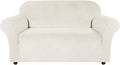 Turquoize Velvet Loveseat Covers for 2 Cushion Couch - Plush Fit