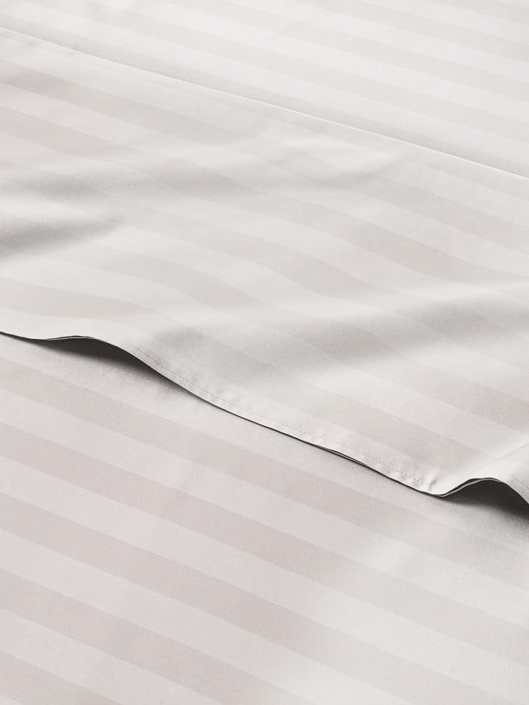 Grey Striped Sheets Set - Ultra-Soft Queen Size Bedding