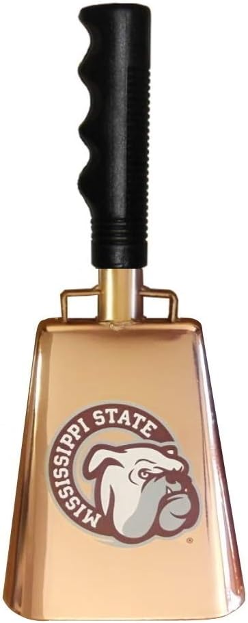 10 inch Copper Plated Mississippi State Cowbell with Bulldog Face