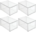 Plastic Stackable Bathroom Storage Pull Out Bin Organizer Drawer