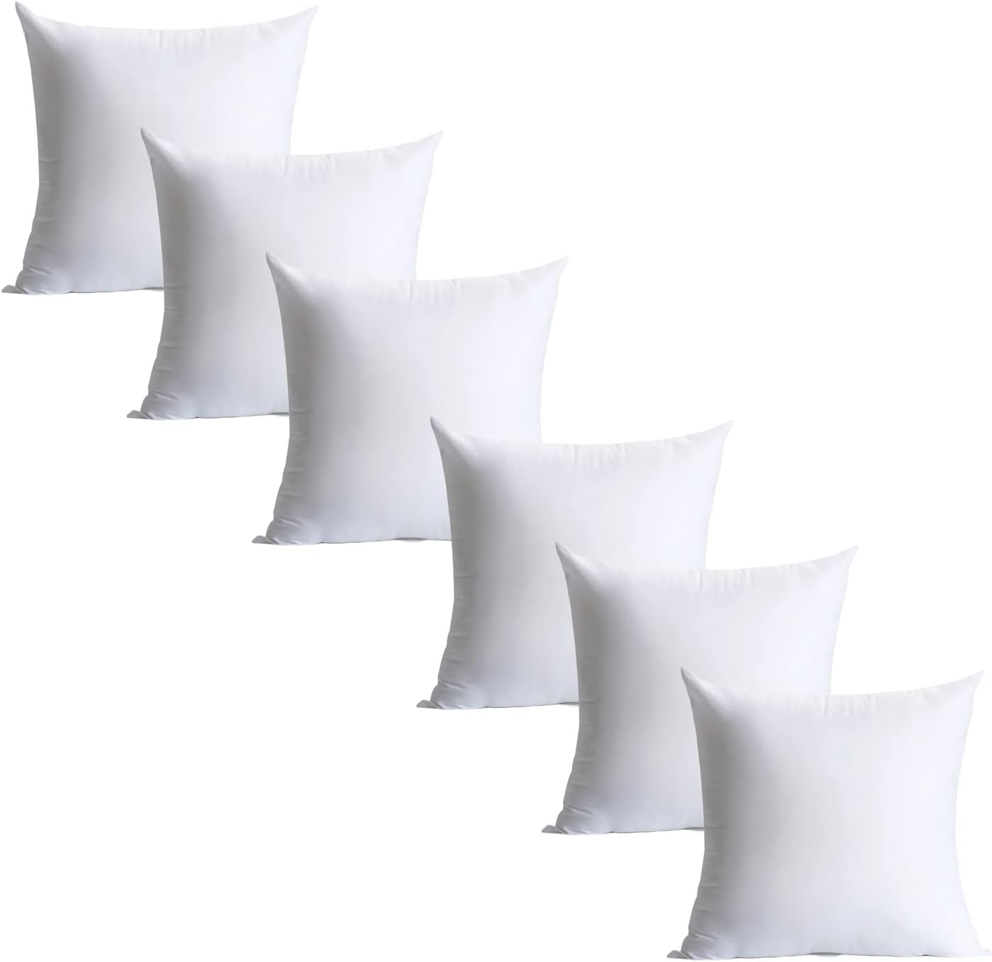 20 x 20 inches Pillow Inserts Set of 6 Hypoallergenic Cushions