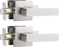 Probrico Hall and Closet Door Handles 2 Pack Satin Nickel - Durable