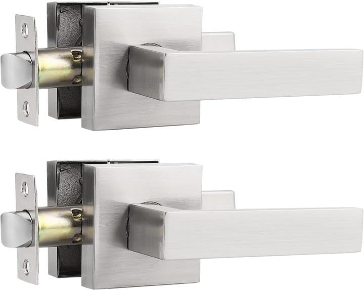 Probrico 2 Pack Hall and Closet Door Handles in Satin Nickel