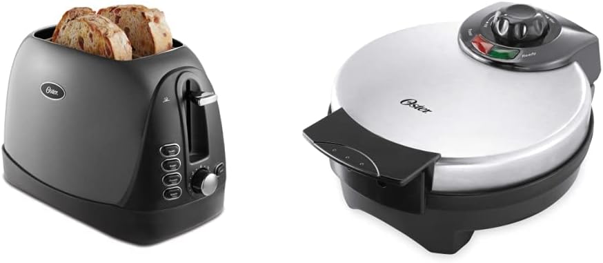 Oster 2 Slice Toaster and Belgian Waffle Maker Combo Set